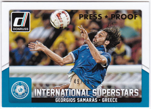 ゲオルギオス・サマラス 2015 Panini Donruss International Superstars Gold Press Proof 49/99 Georgios Samaras