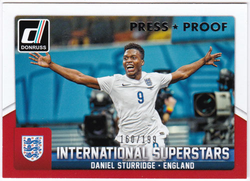 ダニエル・スタリッジ 2015 Panini Donruss International Superstars Silver Press Proof 160/199 Daniel Sturridge