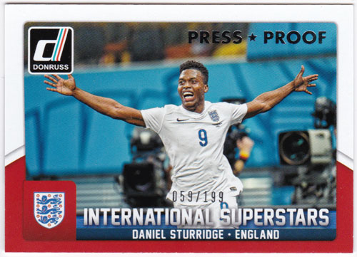 ダニエル・スタリッジ 2015 Panini Donruss International Superstars Silver Press Proof 059/199 Daniel Sturridge
