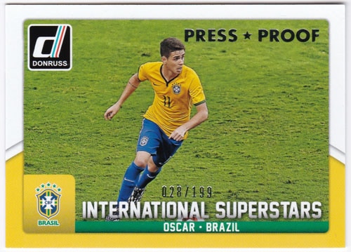 オスカル 2015 Panini Donruss International Superstars Silver Press Proof 028/199 Oscar