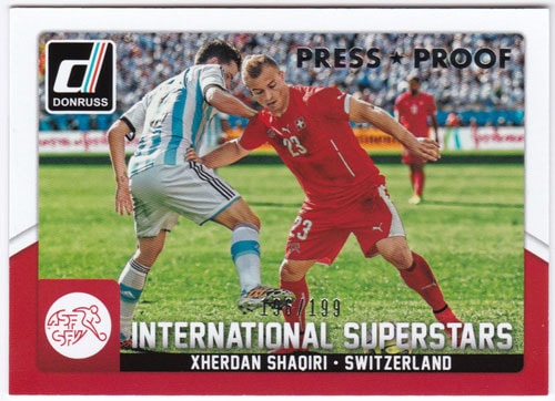 ジェルダン・シャチリ 2015 Panini Donruss International Superstars Silver Press Proof 196/199 Xherdan Shaqiri