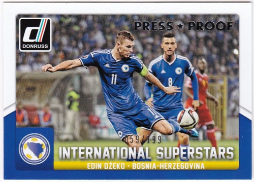 エディン・ジェコ 2015 Panini Donruss International Superstars Silver Press Proof 059/199 Edin Dzeko
