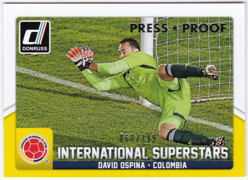 ダビド・オスピナ 2015 Panini Donruss International Superstars Silver Press Proof 060/199 David Ospina