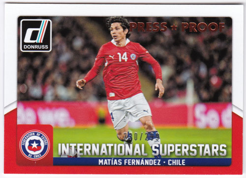 マティアス・フェルナンデス 2015 Panini Donruss International Superstars Bronze Press Proof 230/299 Matias Fernandez