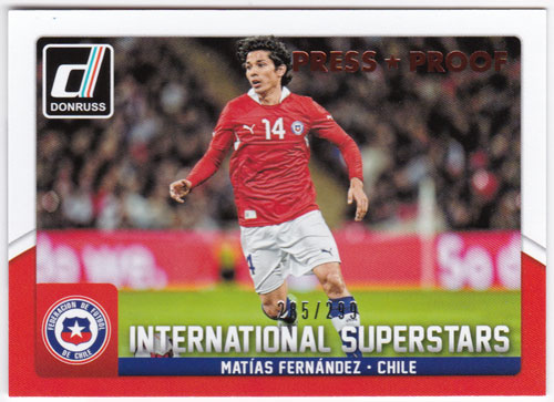 マティアス・フェルナンデス 2015 Panini Donruss International Superstars Bronze Press Proof 285/299 Matias Fernandez