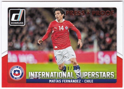 マティアス・フェルナンデス 2015 Panini Donruss International Superstars Bronze Press Proof 088/299 Matias Fernandez