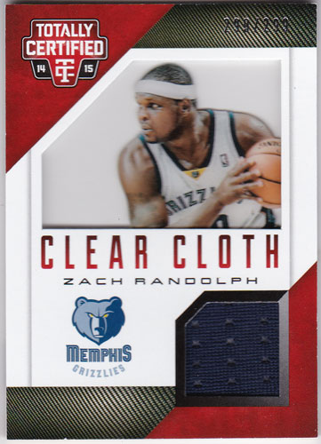 ザック・ランドルフ 2014-15 Panini Totally Certified Clear Cloth Jersey Red 299/299 Zach Randolph