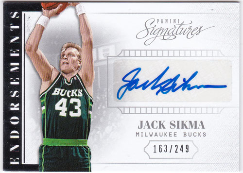 ジャック・シクマ 2013-14 Panini Signatures Endorsements Auto 163/249 Jack Sikma