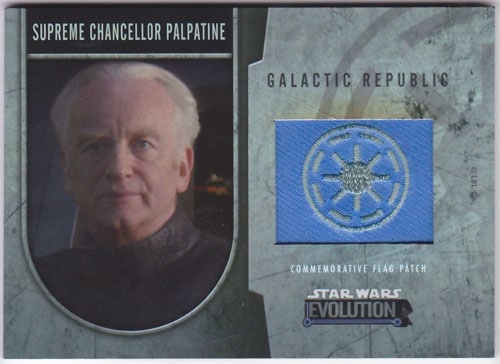 パルパティーン 2016 Topps Star Wars Evolution Commemorative Flag Patch 149/170 Supreme Chancellor Palpatine