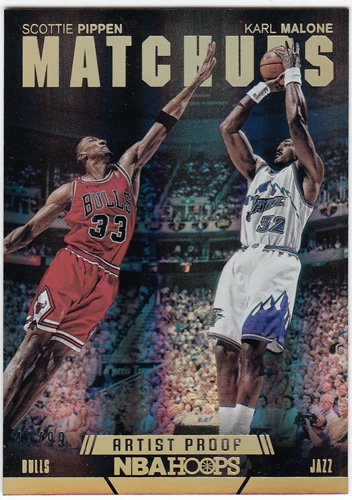 スコッティ・ピッペン / カール・マローン Scottie Pippen / Karl Malone 2014-15 Panini Hoops Matchups Artist's Proofs 41/99