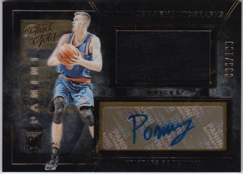 クリスタプス・ポルジンギス 2015-16 Panini Black Gold Rookie Jersey Auto 006/199 Kristaps Porzingis