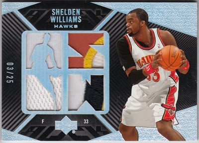 シェルデン・ウィリアムス 2007-08 Upper Deck UD Black Jersey Patch 03/25 Shelden Williams