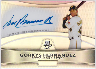 ゴーキース・ヘルナンデス 2010 Bowman Platinum Prospects Auto Refractor Gorkys