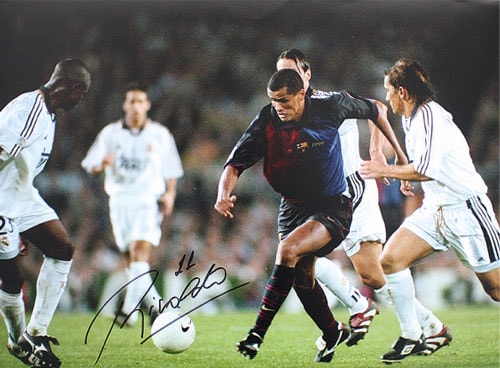 リバウド 直筆サインフォト FC バルセロナ エル・クラシコ  (Rivaldo Signed FC Barcelona Photo: El Clasico) 9/26入荷！
