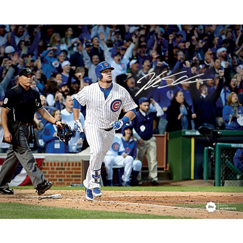 カイル・シュワーバー 直筆サインフォト/ Kyle Schwarber Autographed Photo - 2016 8X10 'Bat  Drop'-カードファナティック