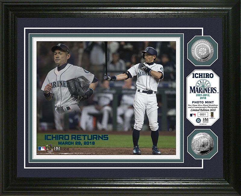 The Highland Mint (ハイランドミント) イチロー シアトル・マリナーズ 復帰記念フォトプラーク (Ichiro Mariners Return Silver Coin Photo Mint)