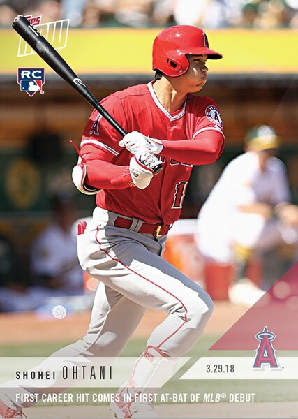 大谷翔平 1st Career Hit Comes in 1st At-bat of MLB Debut - Shohei Ohtani MLB TOPPS NOW® Card #5 MLB初ヒット カード