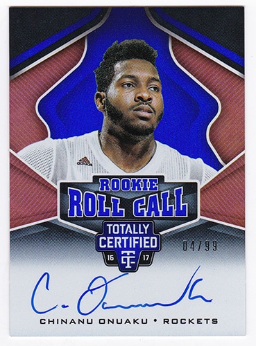チナヌ・オヌアク NBA 2016-17 Panini Totally Certified Rookie Roll Call Autographs Blue #39 04/99 Chinanu Onuaku