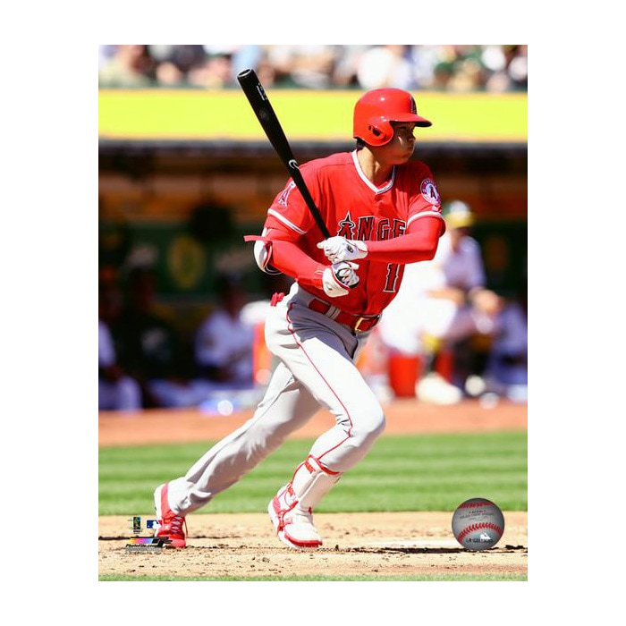 大谷翔平 MLB初ヒット 8x10 フォト 2018/3/29 ロサンゼルス・エンゼルス