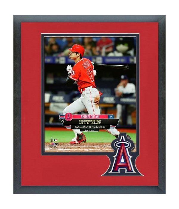 大谷翔平 日本人初MLBサイクルヒット 8x10 フォト額装 2019/6/13