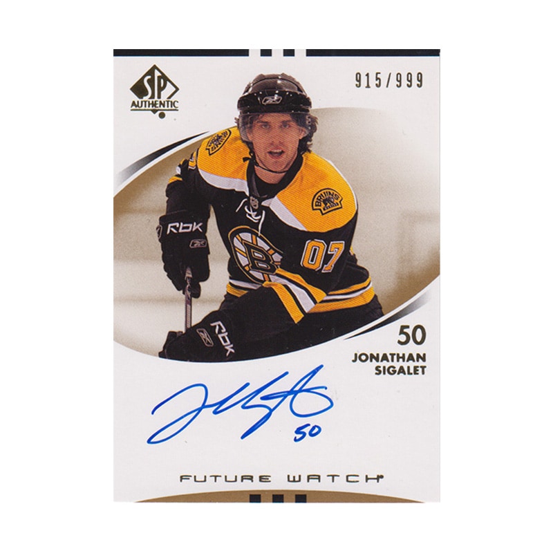 ジョナサン・シガレット 2007-08 SP Authentic Future Watch Autographs 915/999 Jonathan Sigalet