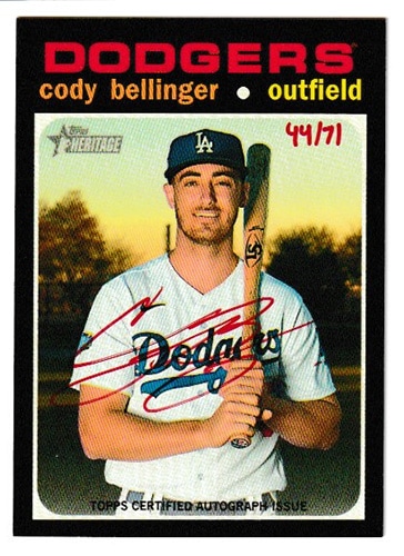 コディ・ベリンジャー MLBカード 2020 Topps Heritage High Number Real One Autographs Red Ink 44/71 / Cody Bellinger