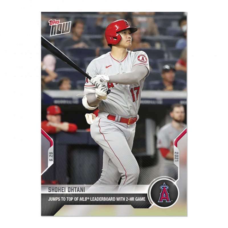 大谷翔平 #429 27、28号連発でホームランメジャー単独トップ記念カード Jumps to Top of MLB Leaderboard With 2-HR Game - Shohei Ohtani 2021 Topps Now Card 7/28入荷