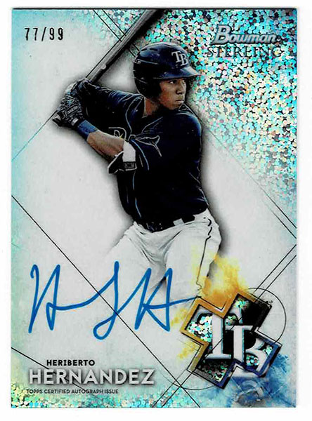 Heriberto Hernandez MLB 2021 Bowman Sterling Autographs Speckle 77/99