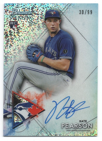 Nate Pearson MLB 2021 Bowman Sterling Autographs Speckle 30/99