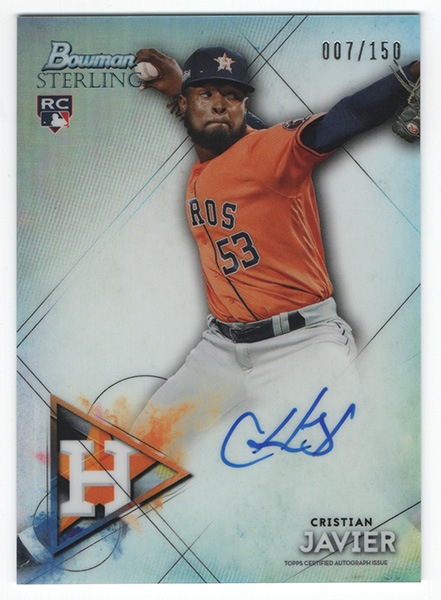Cristian Javier MLB 2021 Bowman Sterling Autographs Refractor 007/150