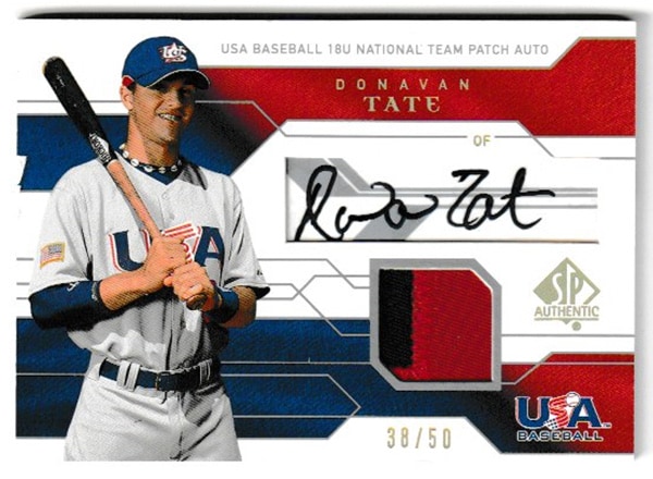 Donavan Tate 2008 SP Authentic USA Junior National Team Patch Autographs 50枚限定！（38/50） / ドノバン・テイト