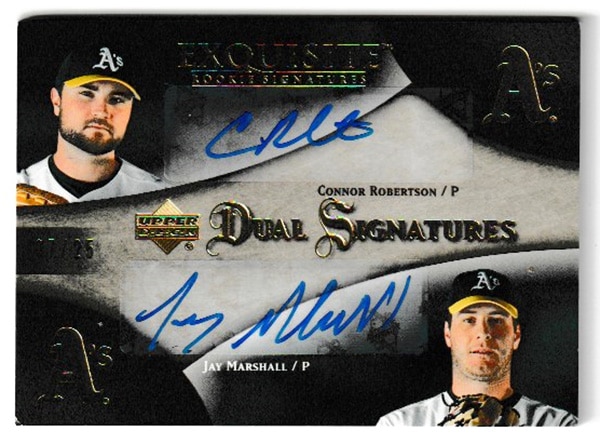 Connor Robertson & Jay Marshall 2007 UD Exquisite Collection Rookie Signatures Dual Signatures Gold 25枚限定！（07/25） / コナー・ロバートソン＆ジェイ・マーシャル