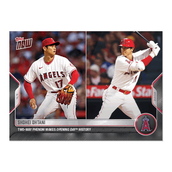 大谷翔平 #6 2022年開幕戦二刀流出場記念カード Two-Way Phenom Makes Opening Day History Shohei Ohtani 2022 MLB Topps Now Card