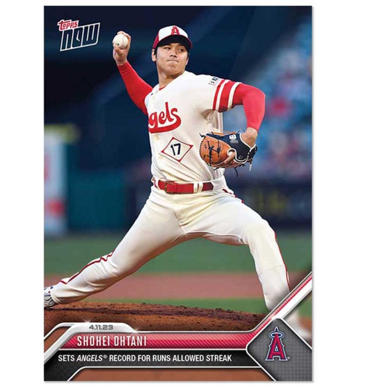 大谷翔平 #106 エンゼルスで記録を更新し続けている記念カード Sets Angels Record For Runs Allowed Streak - Shohei Ohtani 2023 MLB Topps Now Card