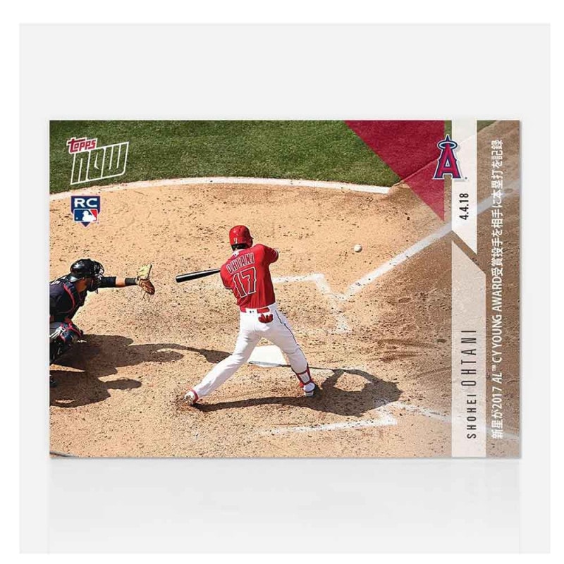 大谷翔平 #36J サイ・ヤング賞投手からホームランを打った記念カード Rookie Star Homers Off 2017 AL CY Young Award Winner - Shohei Ohtani MLB TOPPS NOW® CARD