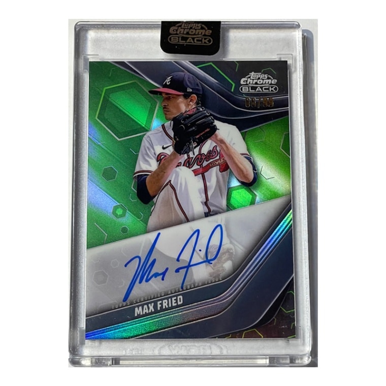 マックス・フリード/Max Fried 2023 Topps Chrome Black Auto Green Refractors 99枚限定