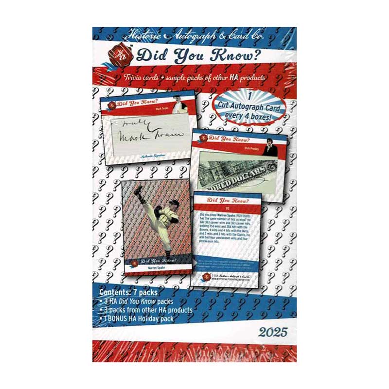 2025 Historic Autographs Did You Know? Box 4/29入荷 ｜カード