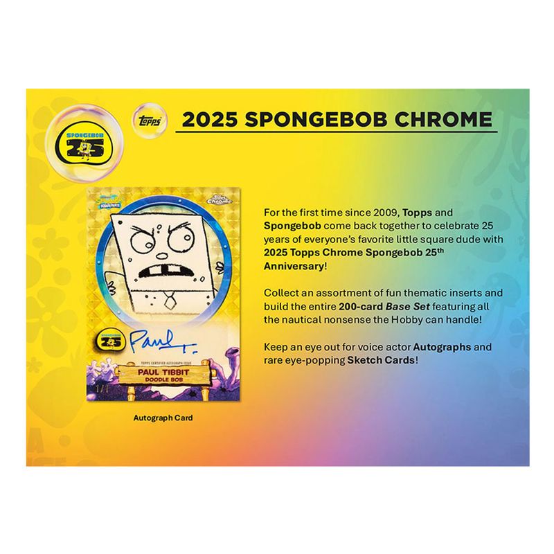 2025 Topps Chrome Spongebob Hobby Box 10/9入荷