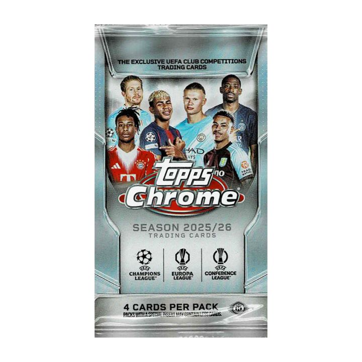 2025-26 Topps Chrome UEFA Club Competitions Soccer Hobby Pack