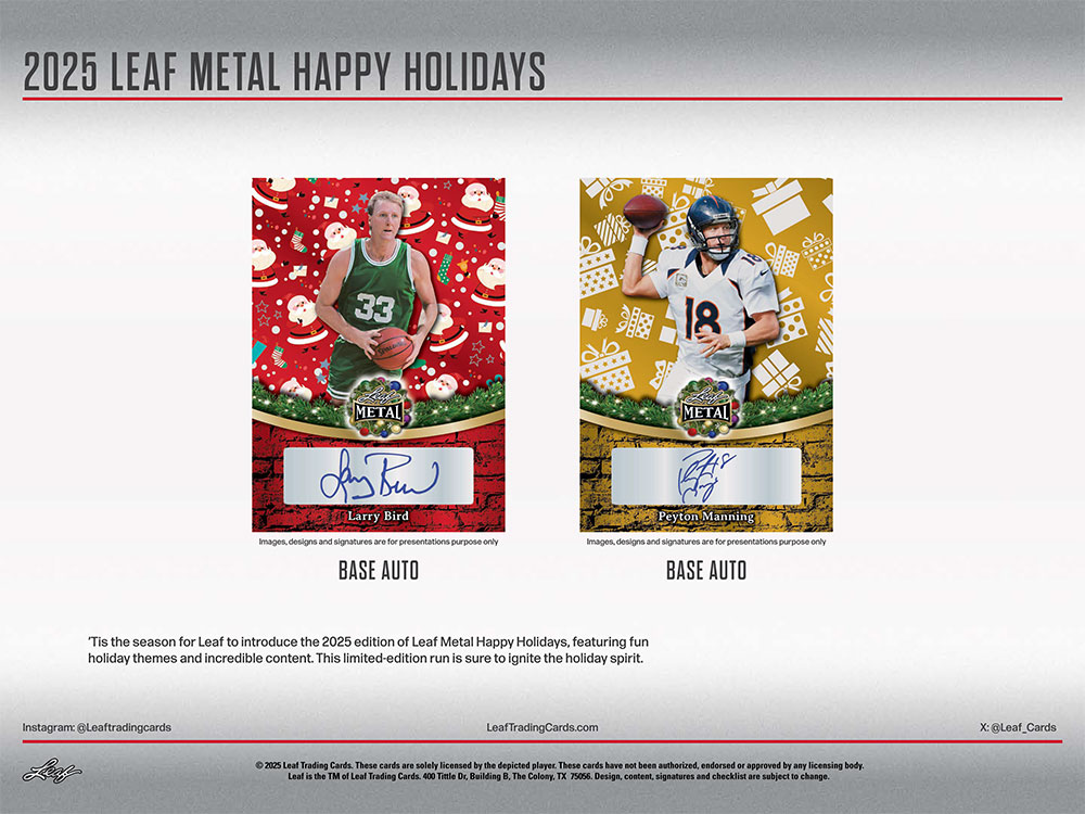 2025 Leaf Metal Happy Holidays Box 12/12入荷 ｜カード