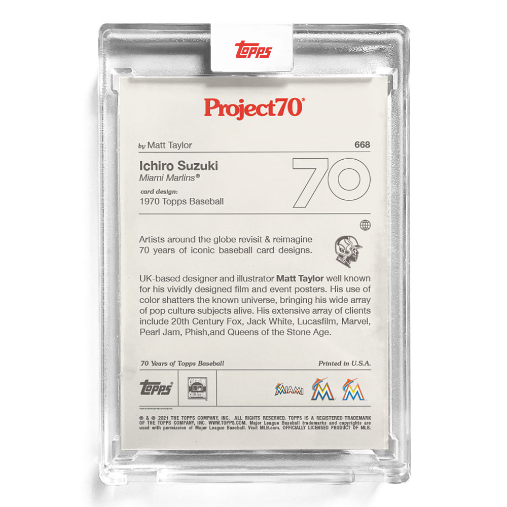 イチロー #668 Topps Project70 Card Ichiro by Matt Taylor 12/6入荷