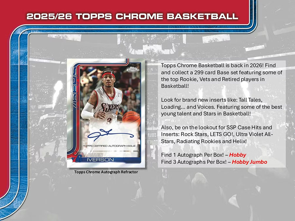 NBA 2025-26 Topps Chrome Basketball Hobby Box 12/24入荷 店頭販売中