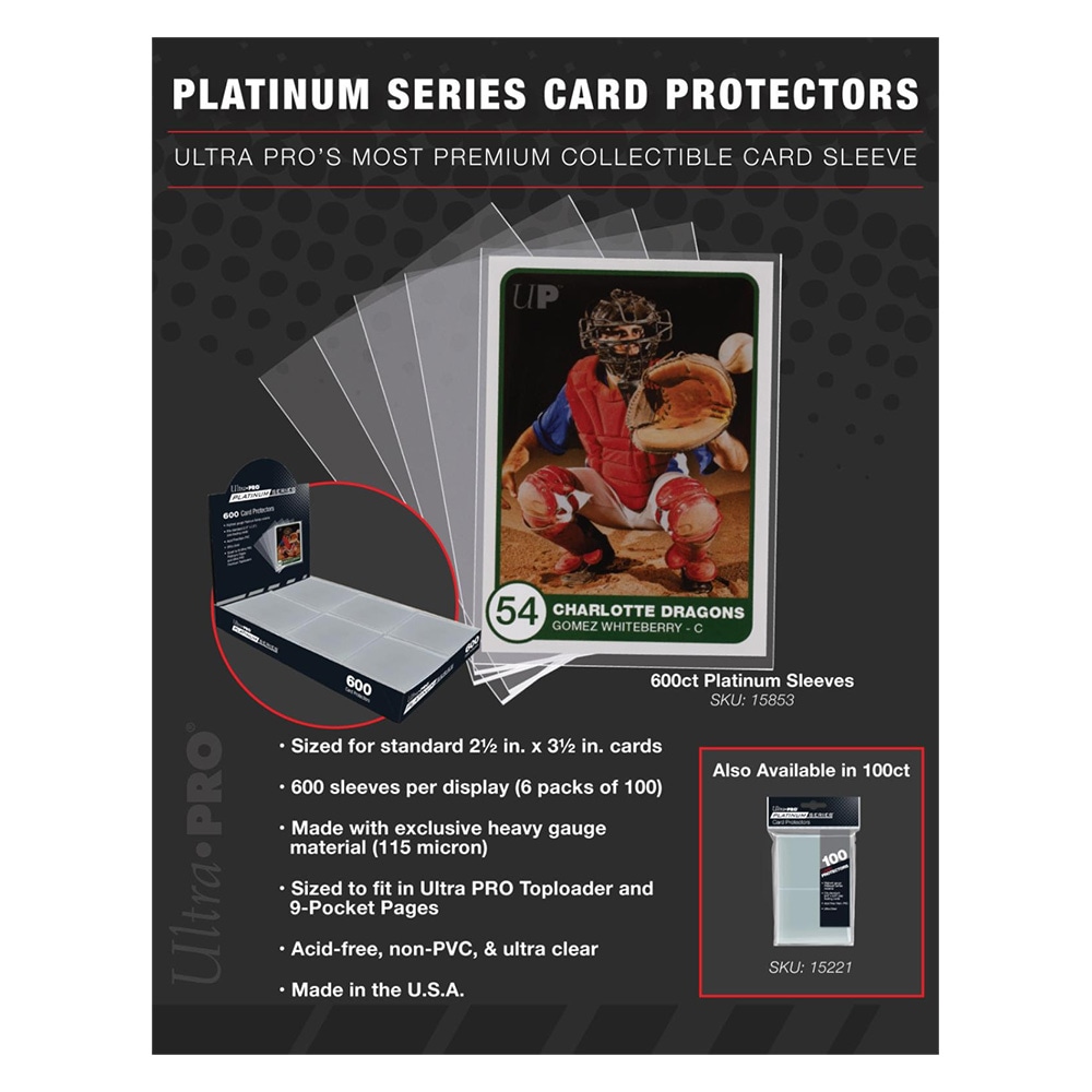 ȥץ (UltraPro) Ǿ饹꡼ (ץƥ) 100꡼֡6ѥå #15853 | 2-1/2" X 3-1/2" Platinum Series Card Protectors