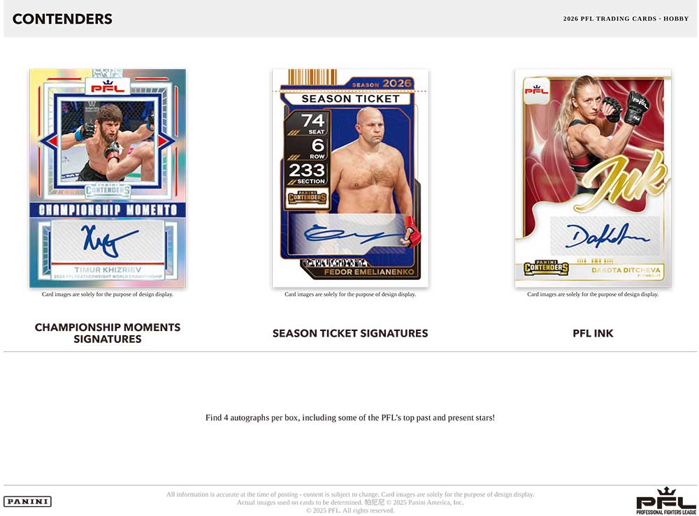 2026 Panini Contenders PFL Hobby Box 8/6入荷！ ｜カード