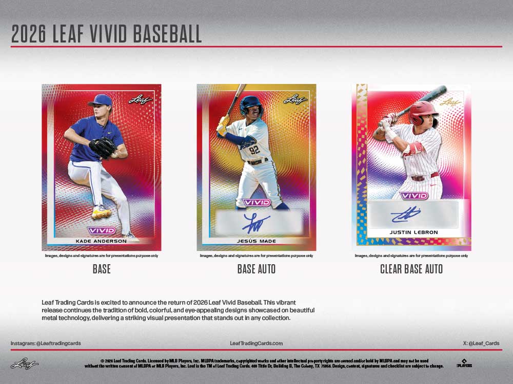 2026 Leaf Vivid Baseball Jumbo Box 6/5入荷！ ｜カード