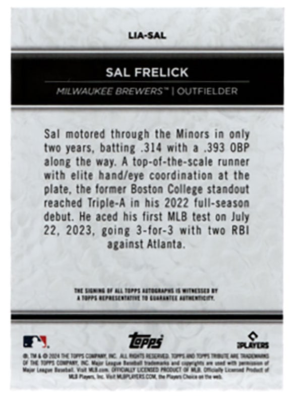 サル・フレリック/Sal Frelick 2024 Topps Tribute auto 96/99
