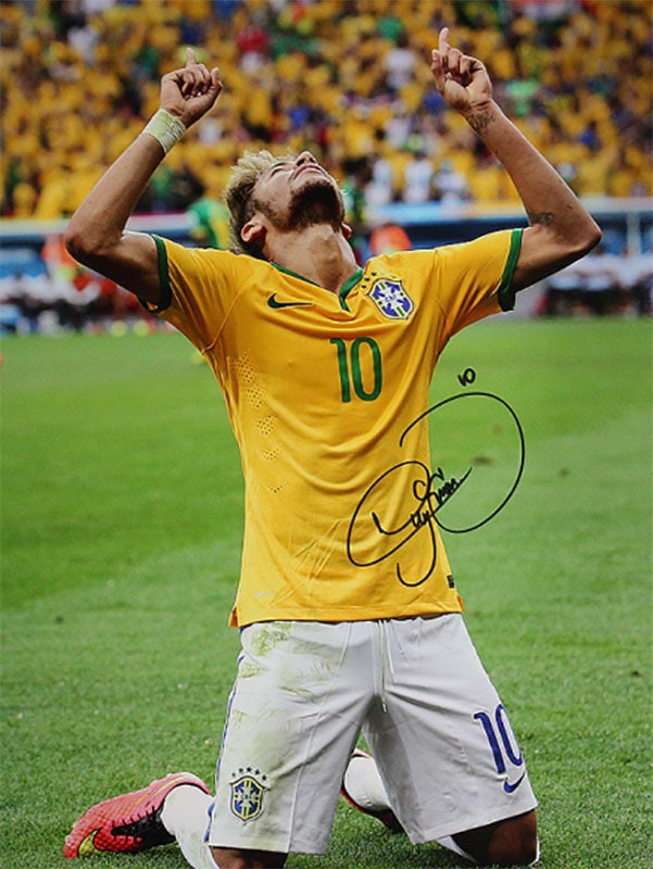 ͥޡ ľɮե ֥饸ɽ ɥå ֥졼 Signed Brazil Photo: 2014 FIFA World Cup Celebration / Neymar Jr.