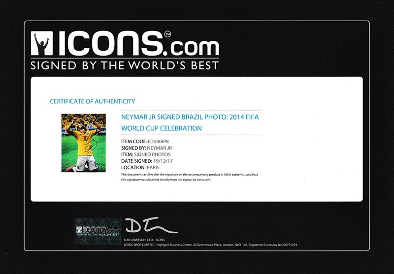 【限定直筆サイン!】ネイマール ワールドカップ ブラジル代表 パリ Panini 限定直筆サイン!】ネイマール ワールドカップ ブラジル代表 パリ