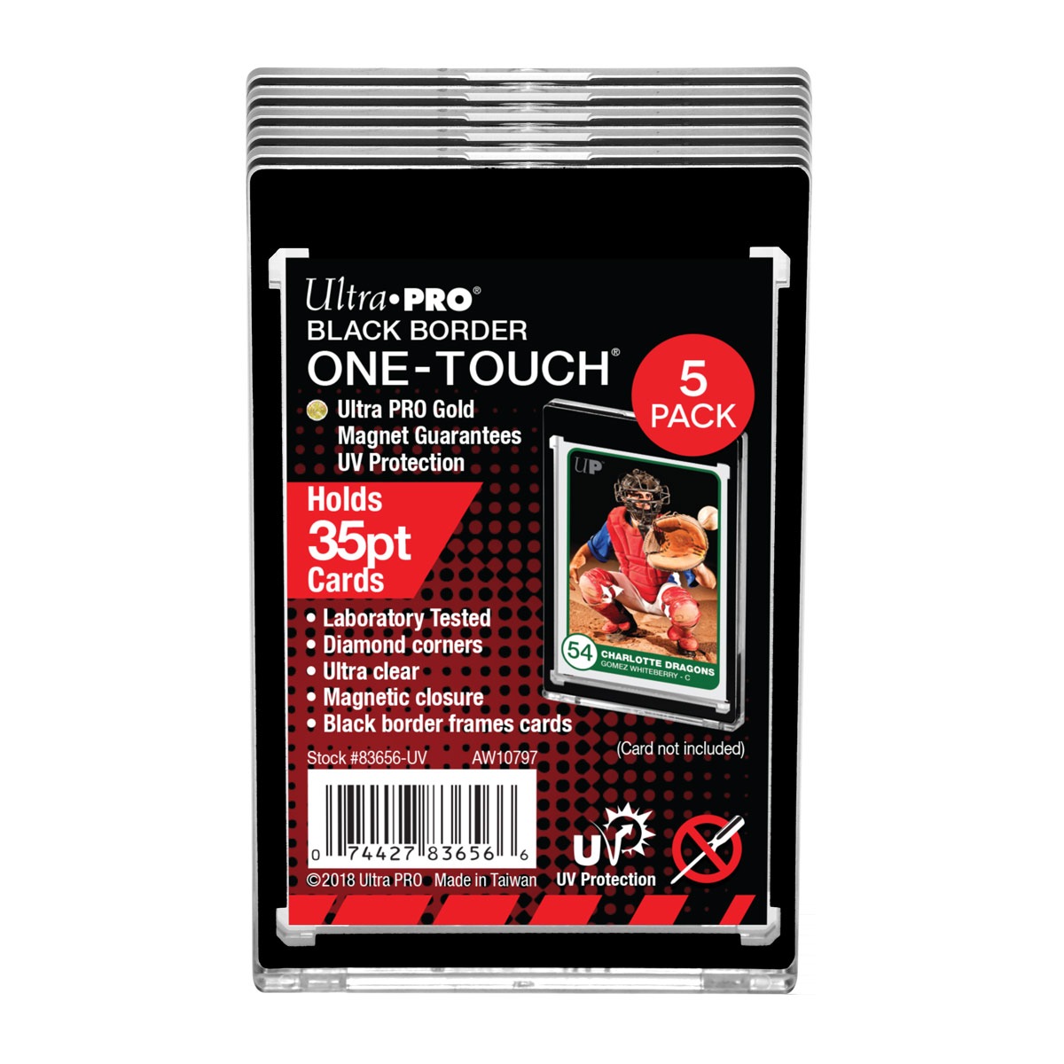 ȥץ (Ultra Pro) 35PT UV󥿥åޥͥåȥۥ  1mm 5祻å #83656 | 35PT Black Border UV ONE-TOUCH Magnetic Holder - 5 Pack