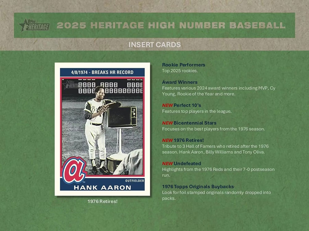 MLB 2025 Topps Heritage High Number Baseball Hobby Box 12/19入荷